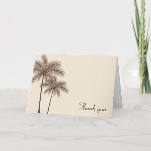 Carte De Remerciements Palmiers Brown tropicaux
