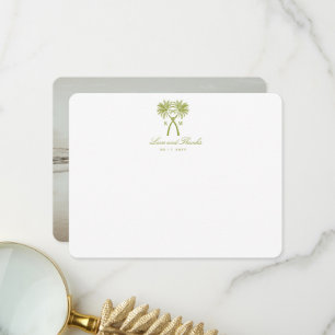Carte De Remerciements Palmiers noués Destination Tropicale Mariage