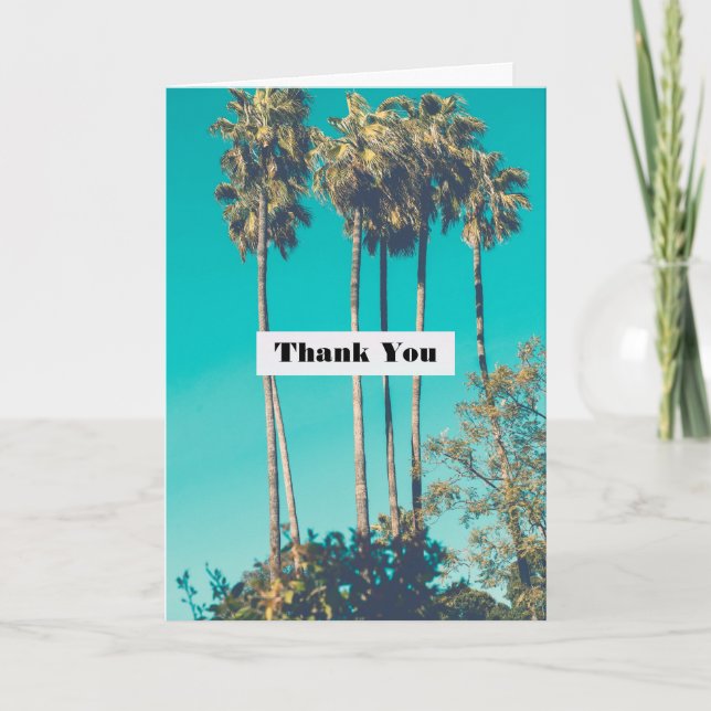 Carte De Remerciements Palmiers tropicaux Californie Rétro (Devant)