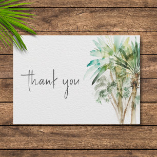 Carte De Remerciements Palmiers tropicaux Mariage moderne