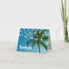 Carte De Remerciements Palms de plage Mariage de lumière