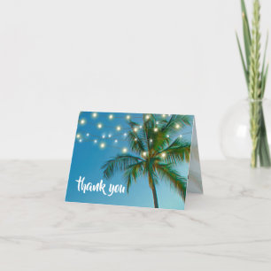 Carte De Remerciements Palms de plage Mariage de lumière