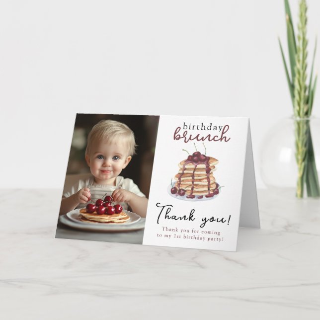 Carte De Remerciements Pancakes Watercolor Premier anniversaire (Devant)