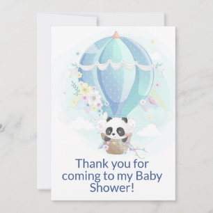 Carte De Remerciements Panda dans une montgolfière