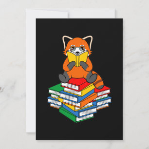 Carte De Remerciements Panda roux lisant des livres Animal de compagnie m