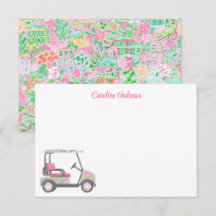 Panier de golf Pink & Green Palm Beach personnalis