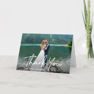 Carte De Remerciements Panier photo Mariage manuscrit