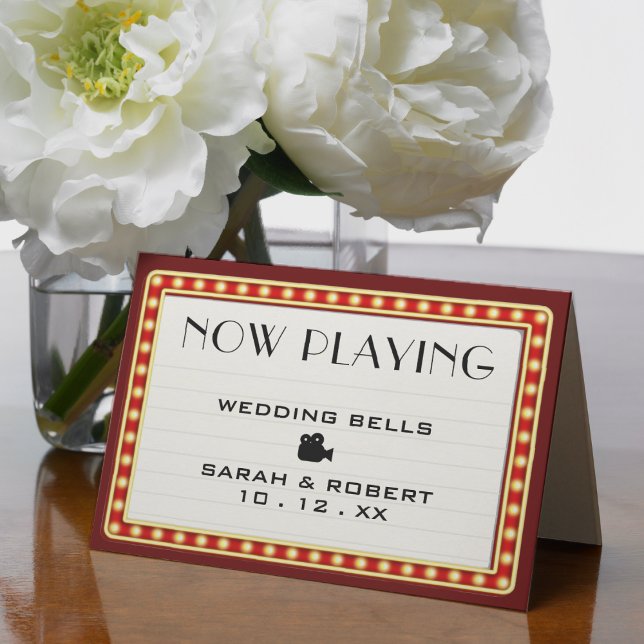 Carte De Remerciements Panneau Mariage du cinéma rétro (Créateur téléchargé)