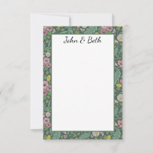 Carte De Remerciements Pansies vintages Jaunes Pansy Rose