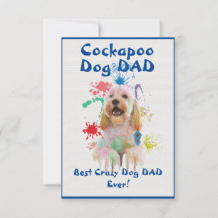 Carte De Remerciements Papa Cockapoo personnalisé Chien Meilleur Papa Chi