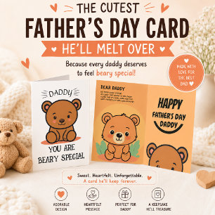 Carte De Remerciements Papa tout spécial Beary, ours en peluche pour la f