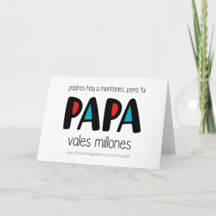 Carte De Remerciements Papa vales millones