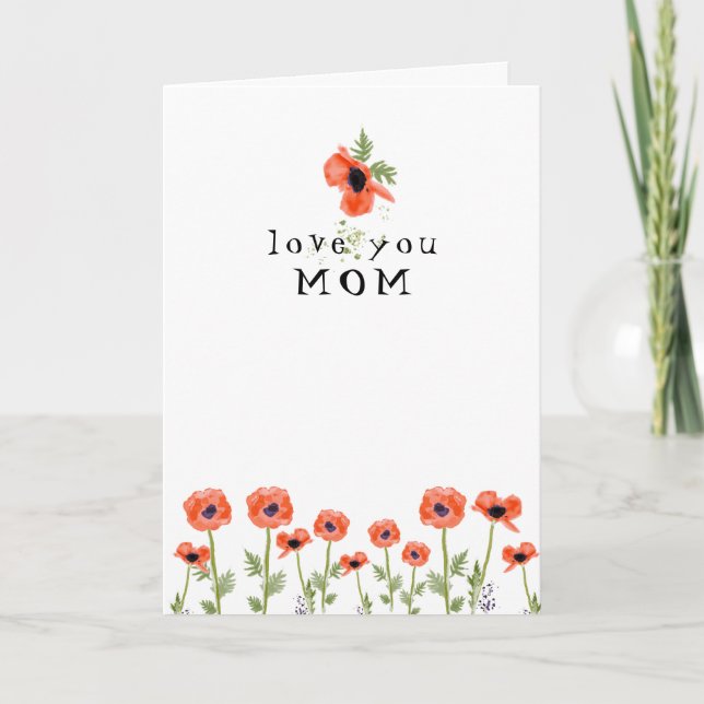 Carte De Remerciements Papes Love You Maman Fête des mères (Devant)