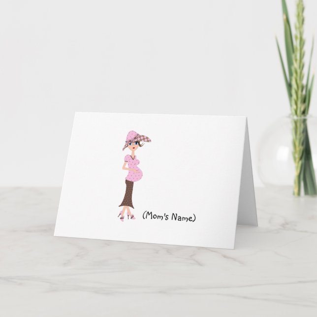 Carte De Remerciements Papeterie Chic Personnalisée Maman/Femme Enceinte (Devant)