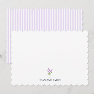 Carte De Remerciements Papeterie de peinture de fleur de lilas violet per