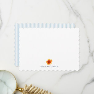 Carte De Remerciements Papeterie de peinture de nature d'hibiscus personn