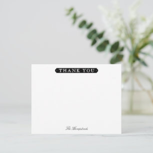 Carte De Remerciements Papeterie officielle noir et blanc pour famille ou