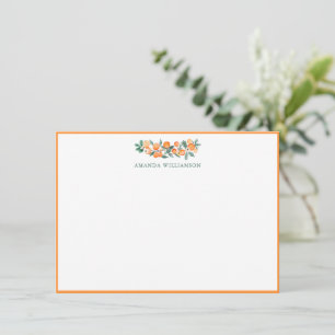 Carte De Remerciements Papeterie personnalisée aquarelle orange Citrus