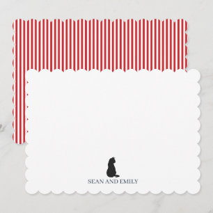 Carte De Remerciements Papeterie personnalisée avec logo de chat noir ray