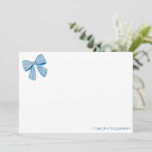 Carte De Remerciements Papeterie personnalisée avec ruban bleu coquette e