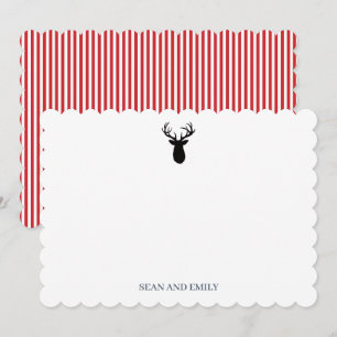 Carte De Remerciements Papeterie personnalisée de logo de cerf de bois de