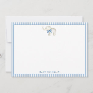 Carte De Remerciements Papeterie personnalisée garçon éléphant Baby Showe