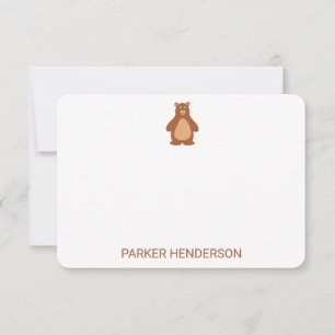 Carte De Remerciements Papeterie personnalisée pour enfants avec un ours