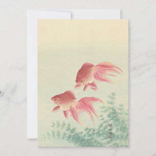 Carte De Remerciements Papier à bois japonais Vintage Goldfish