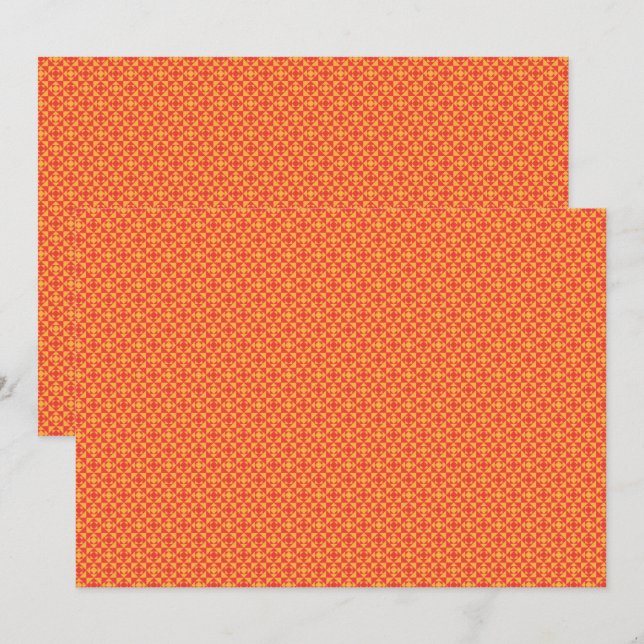 Carte De Remerciements Papier à envelopper avec un motif orange, re (Devant / Derrière)
