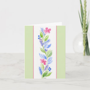 Carte De Remerciements Papier à lettre floral aquarelle peint à la main v