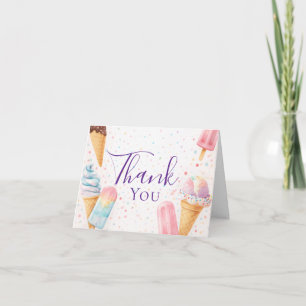 Carte De Remerciements Papier à lettres Baby Shower Glace Friandise Sprin