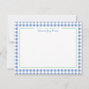 Carte De Remerciements Papier à lettres bleu bleu bleu En vichy bureau