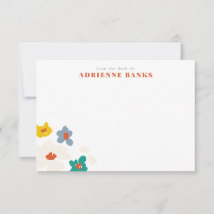 Carte De Remerciements Papier à lettres Floral moderne coloré Note