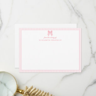 Carte De Remerciements Papier à lettres pour fille à mâchoire rose person