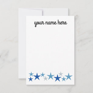 Carte De Remerciements Papier à lettres Stars personnalisées pour garçons