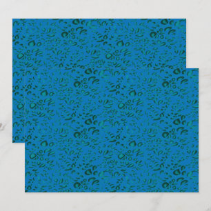 Carte De Remerciements Papier d'emballage bleu avec un motif géométrique