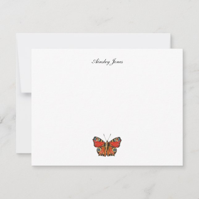 Carte De Remerciements Papillon aquarelle plat personnalisé (Devant)