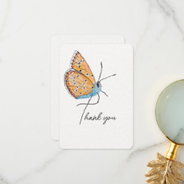 Carte de remerciements papillon bleu