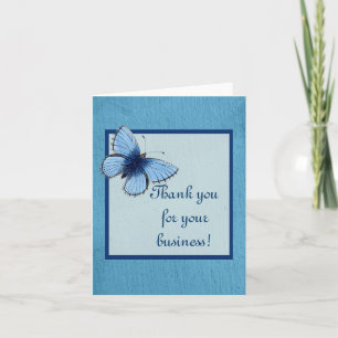 Carte De Remerciements Papillon bleu savon artisanal