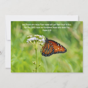 Carte De Remerciements Papillon et Fleur sauvage Bible Verse Art Flat Car
