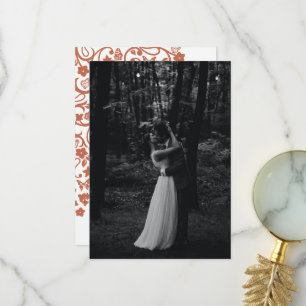 Carte De Remerciements Papillon floral Jardin Terracotta Mariage Photo