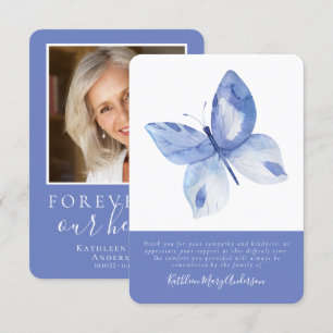 Carte De Remerciements Papillon Photo Sympathy Funeral