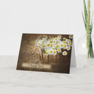 Carte De Remerciements Papillon sur la marguerite à Bushel Panier