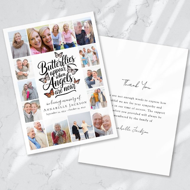 Carte De Remerciements Papillons Angels Collage Photo (Créateur téléchargé)