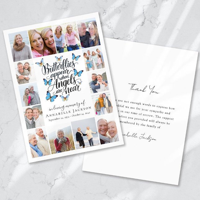Carte De Remerciements Papillons Angels Collage Photo (Créateur téléchargé)