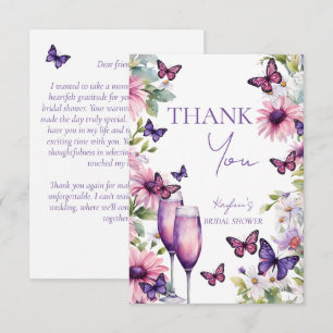 Carte De Remerciements Papillons décoration de mariage violet