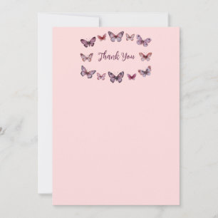 Carte De Remerciements Papillons Élégants Baby Shower Personnalisé