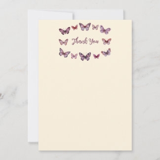 Carte De Remerciements Papillons Élégants Baby Shower Personnalisé