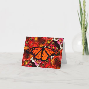 Carte De Remerciements Papillons Monarch Zinnias