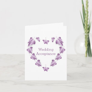 Carte De Remerciements Papillons violets Conception Acceptation Mariage